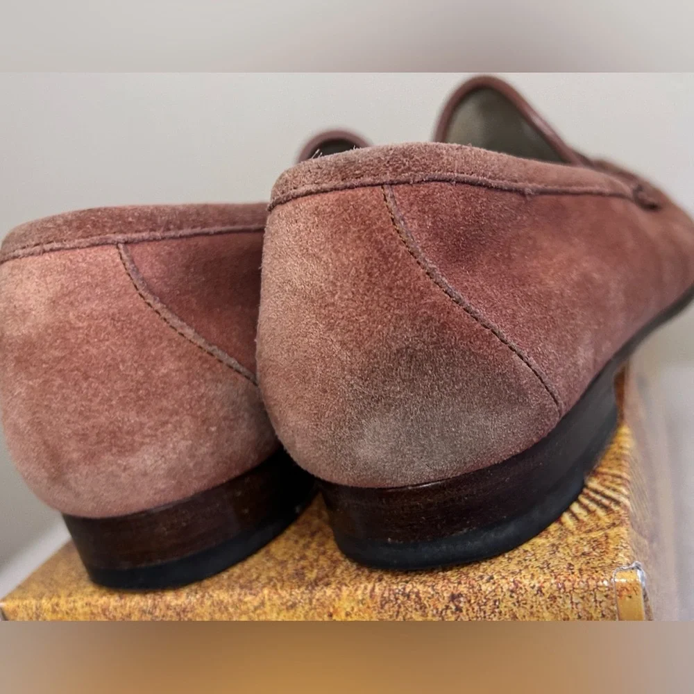 Vintage Gucci Horsebit 1953 Loafers Chestnut Brown Orange Suede Size W’s 39.5 - Picture 6 of 11